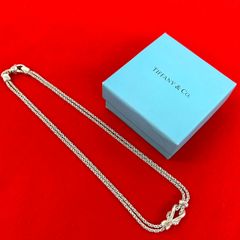 Tiffany & Co. ネックレス ダブルロープ ノット ツイスト シルバー