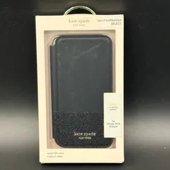 【訳あり特価/未使用品】kate spade iphone 11 promax 用 カバー ケース ケイトスペード ブックタイプ Glitter Black 421-33のサムネイル