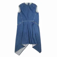 美品 BALENCIAGA バレンシアガ 16aw ウォッシュデニム ドレス ヘムライン ロングワンピース 34 インディゴ レディース 古着 中古 USEDのサムネイル