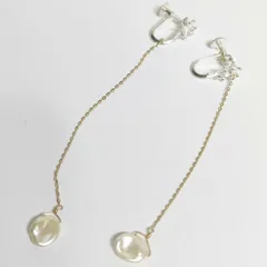 KAORU スターダストパールチェーン シルバー925 イヤリング チェーンゴールド レディース カオル【中古】5-0216G∞のサムネイル