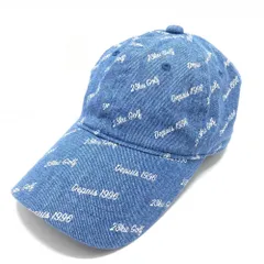 【超美品】23区 キャップ ブルー×白 ロゴ総柄 デニム地 レディース F ゴルフウェア 23区のサムネイル