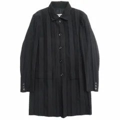 美品 ISSEY MIYAKE イッセイミヤケ 99aw アコーディオン プリーツ加工 セミロング ジャケット コート オールド ビンテージ M 黒 レディース 古着 中古 USEDのサムネイル