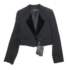 未使用 DOLCE&GABBANA ドルチェアンドガッバーナ スペンサージャケット テーラード ショート丈 タキシード 38 黒 ブラック レディース 古着 中古 USEDのサムネイル