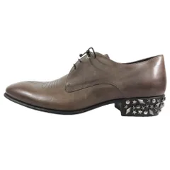 未使用 JIMMY CHOO ジミーチュウ JACKSON ジャクソン レザー ダービーシューズ レースアップ 外羽根 スタッズ 42 ダークブラウン メンズ 古着 中古 USEDのサムネイル