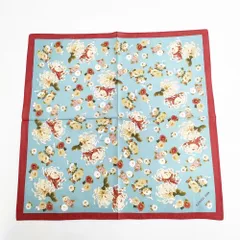 KANEKO ISAO 未使用 花柄 オールド ハンカチ ミズイロ レッド レディース カネコイサオ【中古】5-0918G◎のサムネイル