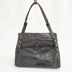 HENRY BEGUELIN オミノ 刺繍 型押しレザー トートバッグ ブラック レディース エンリーベグリン【中古】5-0929G∞のサムネイル