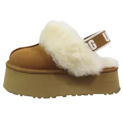 未使用 UGG アグ Funkette ファンケット ブーツサンダル スリッポン プラットフォーム 厚底 シューズ スエード 22.0 CHESTNUT ベージュ レディース 古着 中古 USEDのサムネイル