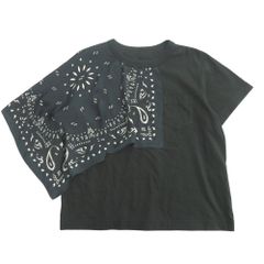 美品 Sacai 22SS Tシャツ バンダナドッキング ショートスリーブ 黒