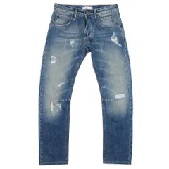 美品 PIERRE BALMAIN ピエール・バルマン ダメージ加工 デニム パンツ ジーンズ ジーパン Gパン ボタンフライ 30 インディゴブルー メンズ 古着 中古 USEDのサムネイル
