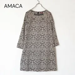 AMACA アマカ リバティ 花柄 ワンピース ブラック ビジューのサムネイル
