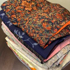 【まとめ売り】正絹着物15枚 リメイク素材　ハンドメイド向けのサムネイル