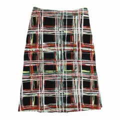 美品 MARNI マルニ リネンライク チェック柄 ミモレスカート 台形 総柄 膝下丈 40 マルチカラー レディース 古着 中古 USEDのサムネイル