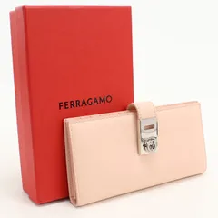 FERRAGAMO フェラガモ Hug 長財布 ガンチーニ 22 0522 長財布二折 カーフ【中古】 レディースのサムネイル