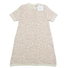 未使用 Christian Dior クリスチャンディオール キッズ 子供服 ウール ニットワンピース レオパード柄 半袖 膝丈 ベージュ ピンク 10 キッズ 古着 中古 USEDのサムネイル