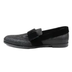 未使用 JIMMY CHOO ジミーチュウ ローファー スリッポン ベロア 切替 グリッター ラメ 靴 シューズ ブラック 42 メンズ 古着 中古 USEDのサムネイル