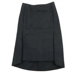良品 BALENCIAGA バレンシアガ 456755 KICK SKIRT ボックススカート 膝丈 イレギュラーヘム コットン 34 黒 ブラック レディース 古着 中古 USEDのサムネイル