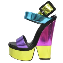 GIUSEPPE ZANOTTI ジュゼッペザノッティ メタル カラフル サンダル シューズ ハイヒール 靴 厚底  サイズ35 マルチカラー レディース 古着 中古 USEDのサムネイル