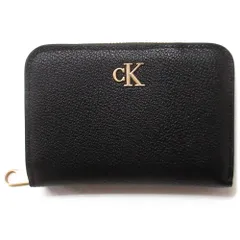 【新品 未使用】Calvin Klein カルバンクライン アウトレット サイフ ロゴ ウォレット コンパクト財布 ミニ財布 二つ折り財布 箱付き 4F1064G 001のサムネイル