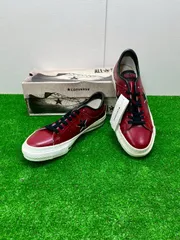 ☆19 コンバース ワンスター J バーガンディ レザー 28cm ? 中古 CONVERSE ONE STAR J MADE IN JAPAN 日本製 スニーカー 靴 外箱付き 80のサムネイル