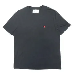 美品 ami alexandre mattiussi アミ アレクサンドル マテュッシ AMI DE COEUR ハート刺繍 Tシャツ カットソー 半袖 S ブラック メンズ 古着 中古 USEDのサムネイル