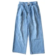 美品 IENA イエナ タック ワイド デニム パンツ ハイウエスト サイズ38 ブルー レディース 古着 中古 USEDのサムネイル