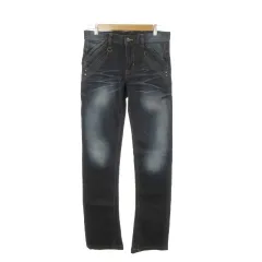 ニコルクラブフォーメン NICOLE CLUB FOR MEN デニム ジーンズ 44 青 ダークブルー ウォッシュ加工 フレア /AH16 ■ECB006のサムネイル