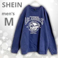 美品　SHEIN　シーイン　ロング Tシャツ　くすみブルー　Ｍ　プリント　長袖のサムネイル