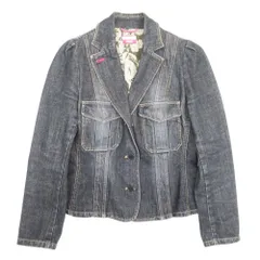 美品 Paul Smith JEANS ポールスミスジーンズ ウォッシュ ブラックデニム テーラードジャケット ブレザー ブルゾン 42 グレー レディース 古着 中古 USEDのサムネイル