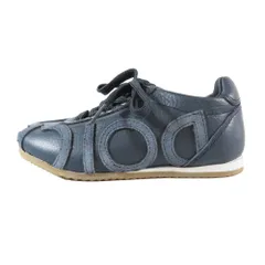 未使用 DOLCE&GABBANA ドルチェアンドガッバーナ キッズ 子供靴 ロゴ レザー スニーカー 靴 シューズ ネイビー 26 キッズ 古着 中古 USEDのサムネイル