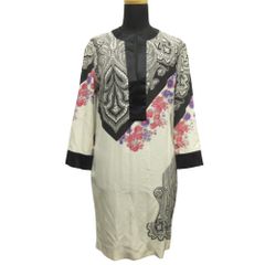 美品 エトロ シルク100% ペイズリー ワンピース スキッパー 40 L