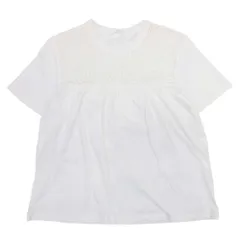 美品 15aw Chloe WHITE WARDROBE クロエ レース 刺繍 ブラウス カットソー トップス 半袖 コットン S 白 ホワイト レディース 古着 中古 USEDのサムネイル