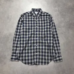 GQ6128◇BLACK FLEECE : USA製  ブロックチェック柄ボタンダウンシャツ◇BB1◇ネイビー/グレー系 ブラックフリース ブルックスブラザーズのサムネイル