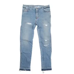 美品 ERMANNO SCERVINO エルマノシェルビーノ スキニージーンズ ダメージ リペア加工 デニム パンツ ジーパン 40 ライトインディゴ レディース 古着 中古 USEDのサムネイル