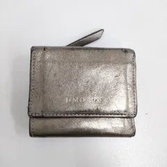 J&M Davidson レザーミニウォレット 革 TOW FOLD WALLET 定価38000円 三つ折り財布 ゴールド ジェイアンドエムデヴィッドソン【中古】4-0904G♪のサムネイル