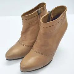 HENRY CUIR ハイヒール サイドジップ サイズ35 ブーティ ライトブラウン レディース アンリークイール【中古】5-0129G◎のサムネイル