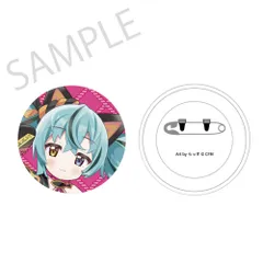 【予約】【新品】【再販】初音ミク×招き猫 ふわもふタッチ缶バッジ 初音ミク黒猫C Art by らっす【正規品】のサムネイル