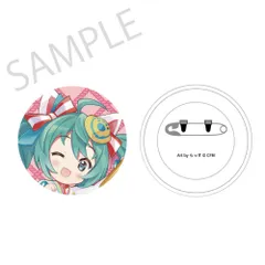 【予約】【新品】【再販】初音ミク×招き猫 ふわもふタッチ缶バッジ 初音ミク白猫A Art by らっす【正規品】のサムネイル