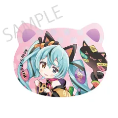 【予約】【新品】初音ミク×招き猫×真夏の熊谷 猫型缶バッジ 初音ミク 黒猫2 Art by らっす【正規品】のサムネイル