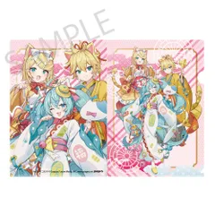【予約】【新品】初音ミク×招き猫×真夏の熊谷 クリアファイル 初音ミク 白猫 / 鏡音リン・レン Art by イコモチ【正規品】のサムネイル