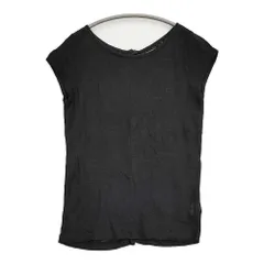MAJESTIC FILATURES E13/049 バックボタン フレンチスリーブ リネン 半袖Ｔシャツ カットソー ブラック レディース マジェスティックフィラチュール【中古】6-0531S♪のサムネイル