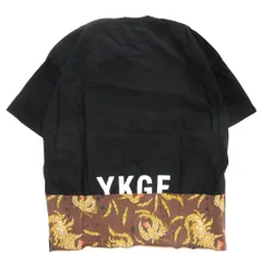 美品 yoshio kubo ヨシオクボ フェニックス柄 フェイクレイヤード Tシャツ カットソー 半袖 バックロゴ ニット ドッキング 2 黒 茶 メンズ 古着 中古 USEDのサムネイル