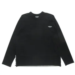 美品 yoshio kubo ヨシオクボ Tシャツ カットソー 長袖 ニット ドッキング ロゴ プリント ペイズリー柄 サイズ2 ブラック ホワイト メンズ 古着 中古 USEDのサムネイル