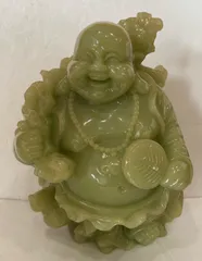 【布袋様  天然石  置物】翡翠　七福神  開運  金運  インテリア  置物のサムネイル