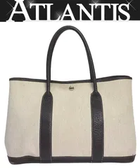 【広尾店】エルメス Hermès ガーデンパーティPM トートバッグ トワルアッシュ マロン SV金具 □G刻印(2003年) 【19556】のサムネイル