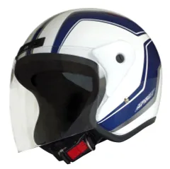 リード工業 APRET ジェットヘルメット（ホワイト/ブルー）フリーサイズ（57～59cm）【新品・未使用】のサムネイル
