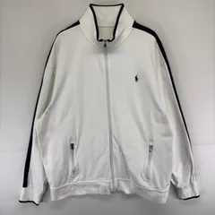古着 ポロ・ラルフローレン POLO RALPH LAUREN ジャケット トラック スウェット ワンポイントロゴ 大きいサイズ 2XL  ホワイト系 メンズのサムネイル