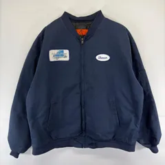 古着 レッドキャップ RED KAP ジャケット フルジップ 中綿 大きいサイズ 企業ロゴ ワーク ワッペン 2XL  ネイビー系 メンズのサムネイル