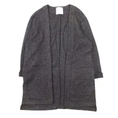 良品 STAMPD スタンプド ニット ロング カーディガン ボタンレス ガウン 羽織 カットソー 長袖 S チャコール グレー メンズ 古着 中古 USEDのサムネイル