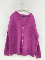 SHAGGIE シャギー カーディガン/ボレロ F パープル ニット 無地 ミドル丈 長袖 レディースのサムネイル