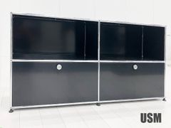 USMハラー□2連2段キャビネット □グラファイトブラック□サイドボード